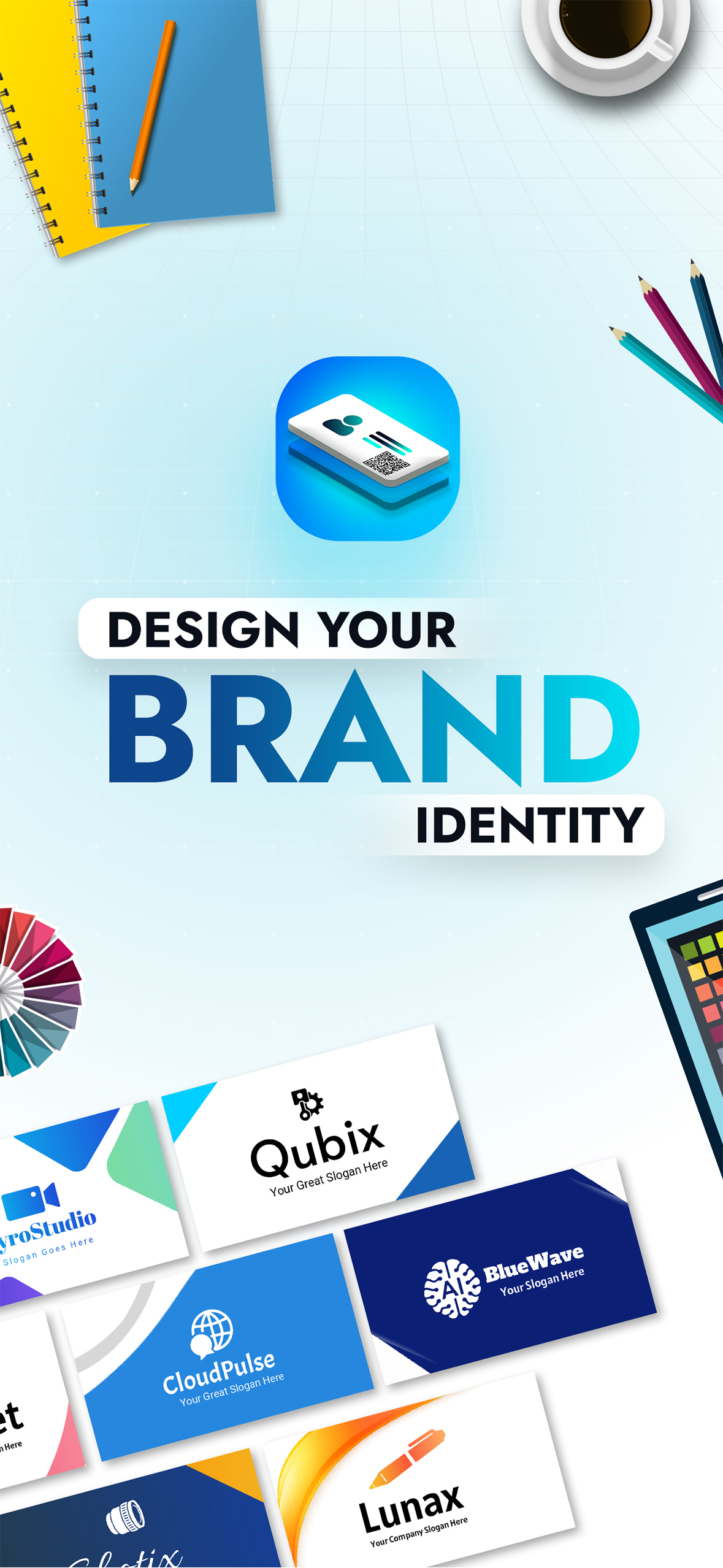 Business Card Folio business card editor interface