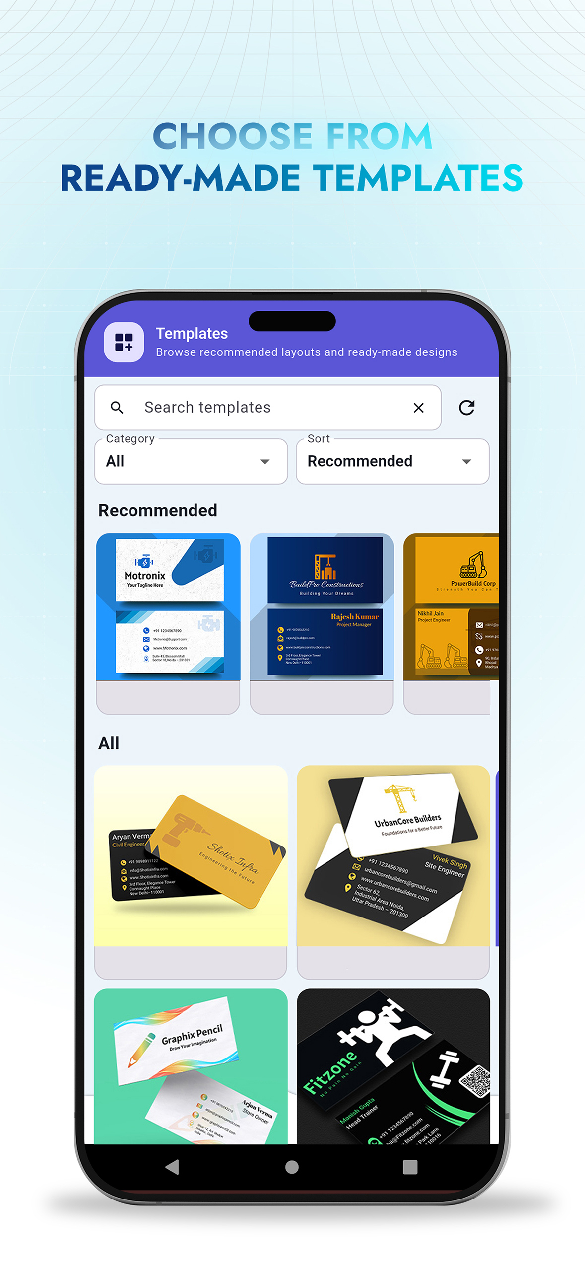 Business Card Folio PNG and PDF export preview